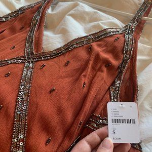 NWT Free People Terra Cotta Sequin Dress